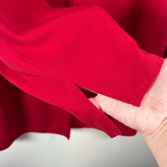 Norton McNaughton V-Neck Button Down Blouse Red Floral Embroidered Women's Sz 1X - Picture 5 of 11